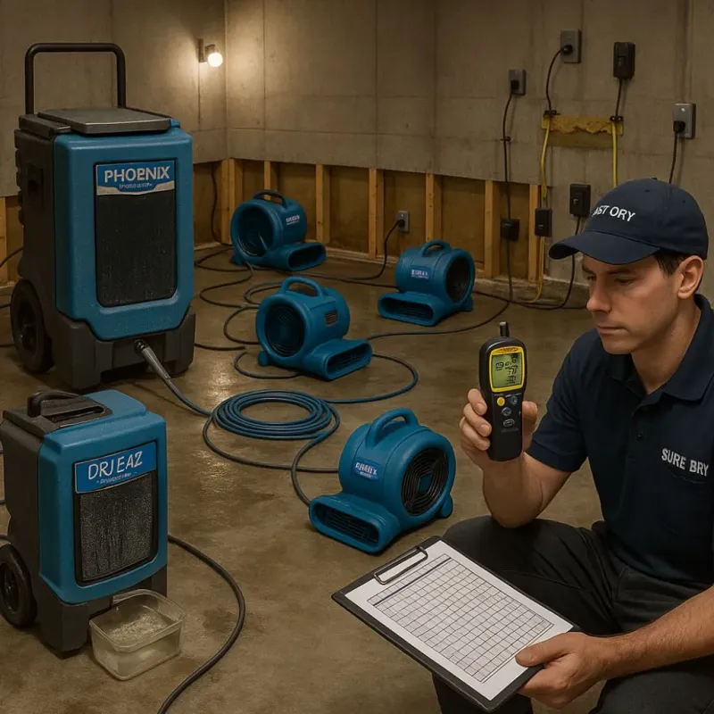 Structural Drying and Dehumidification process in Laguna, CA